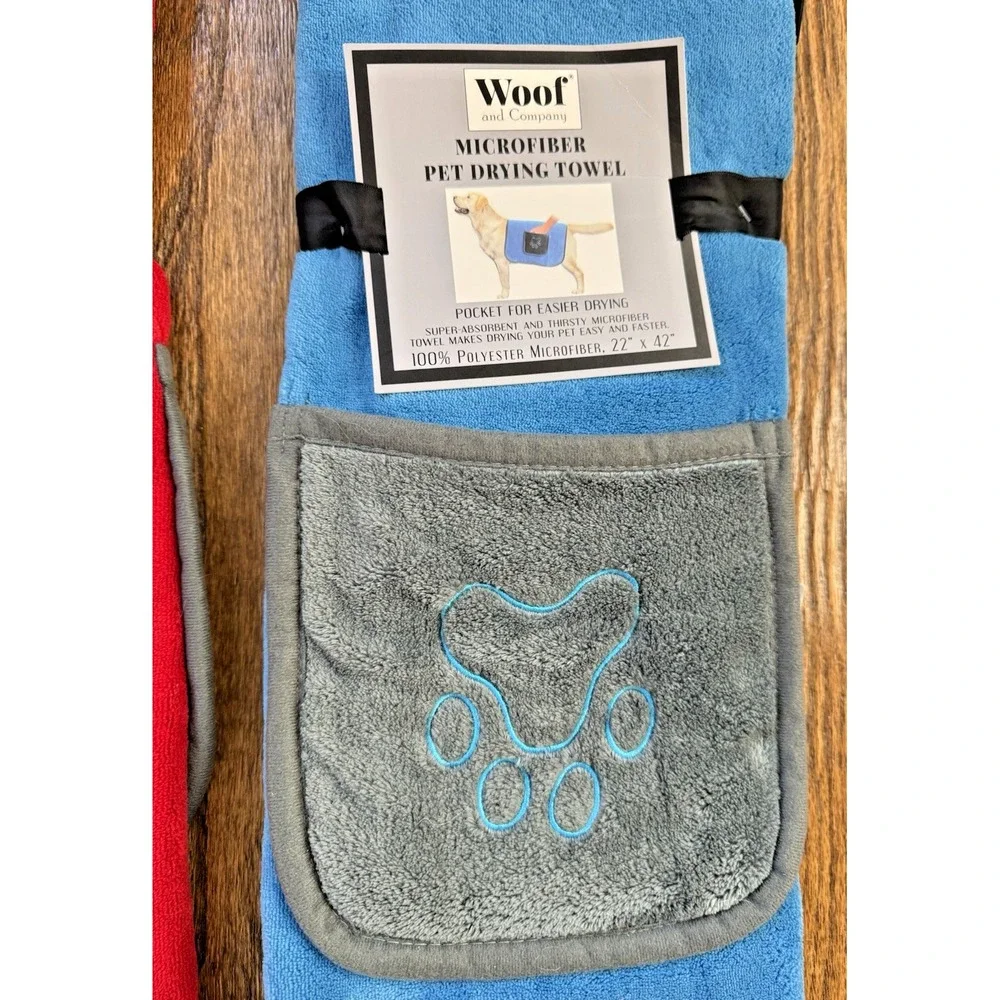 WOOF Pet Drying Towel (2) Quick Dry Microfiber Grooming Towel 22